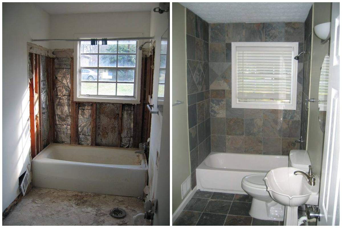 Before and after: Antler Trail Hall bath