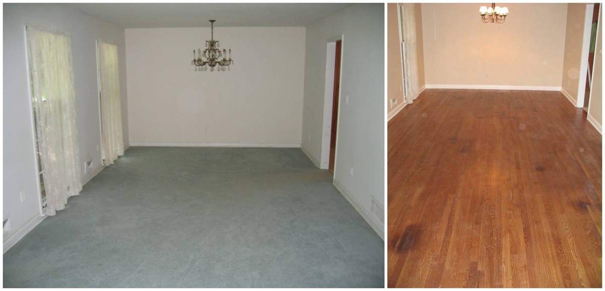 Before and after: Reed Rd with Apartment Dining room