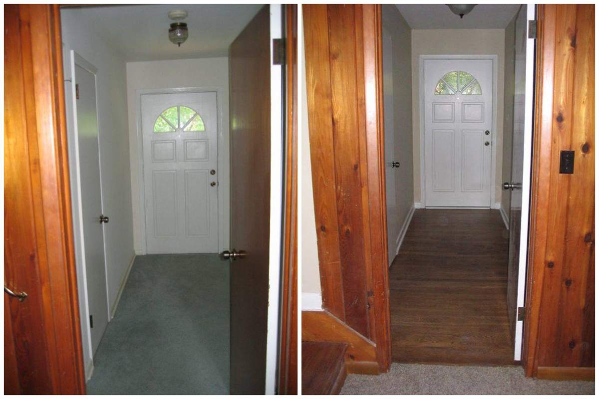 Before and after: Reed Rd with Apartment Front hallway