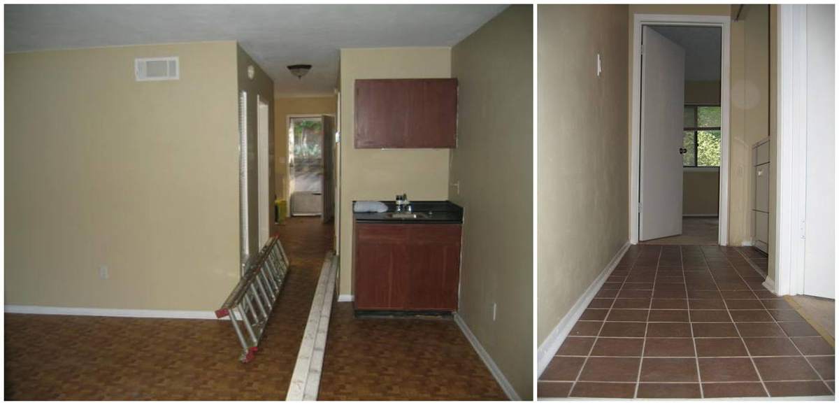 Before and after: Northridge Hallway